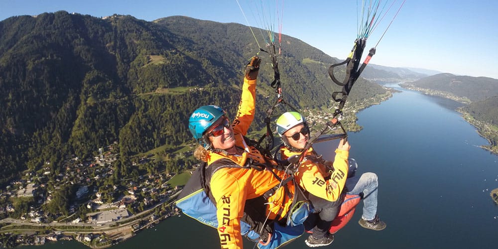 Silvan beim Tandemflug